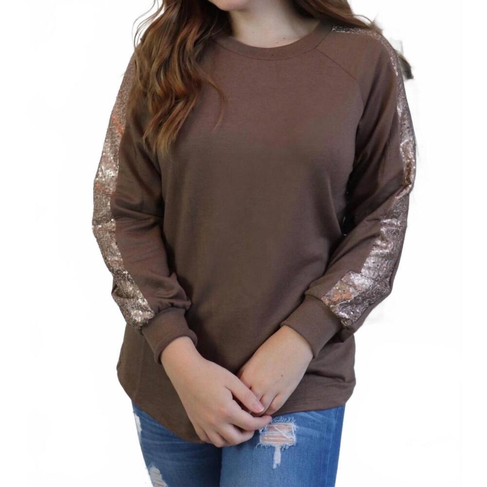 NEW GRACE + EMMA gracey top in taupe